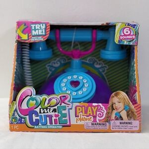 Color Me Cutie Play Phone With 6 Sounds , Battery Operated, NEW
